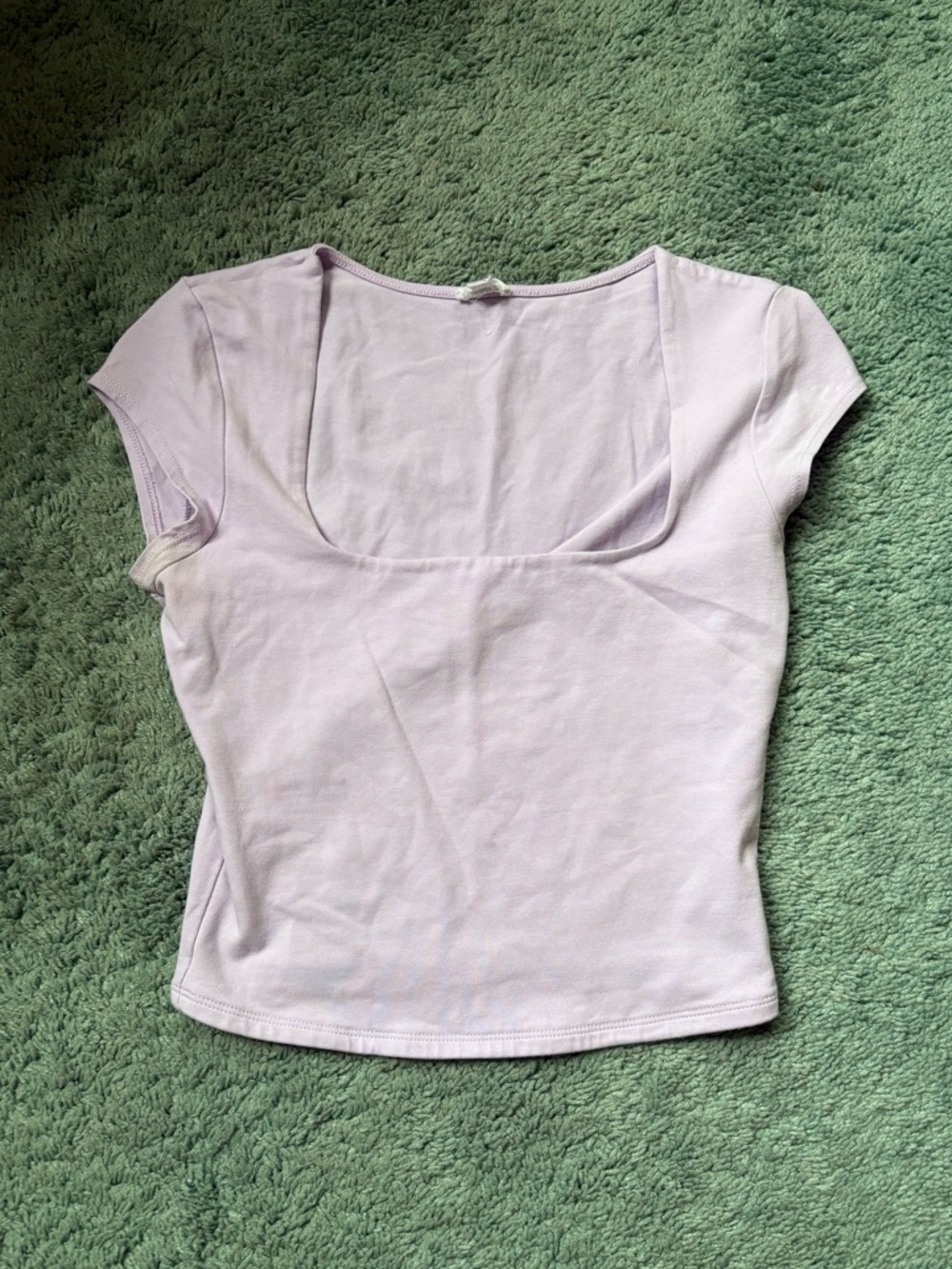 Garage Soft Lilac Square-Neck Crop Top